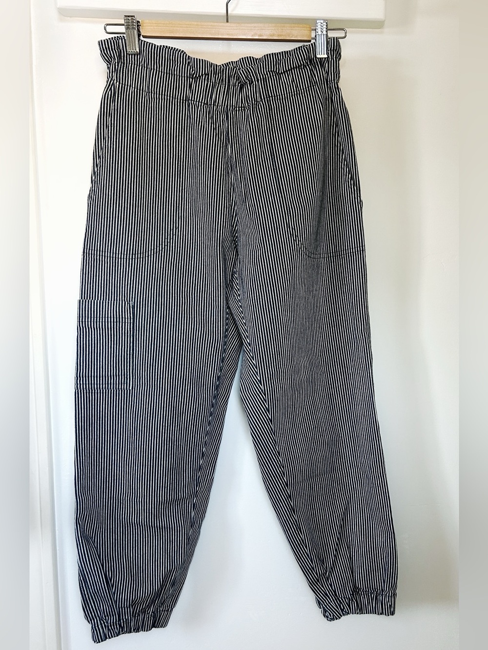 Pietsie Blue Striped Paper Bag High Waist Pants XS